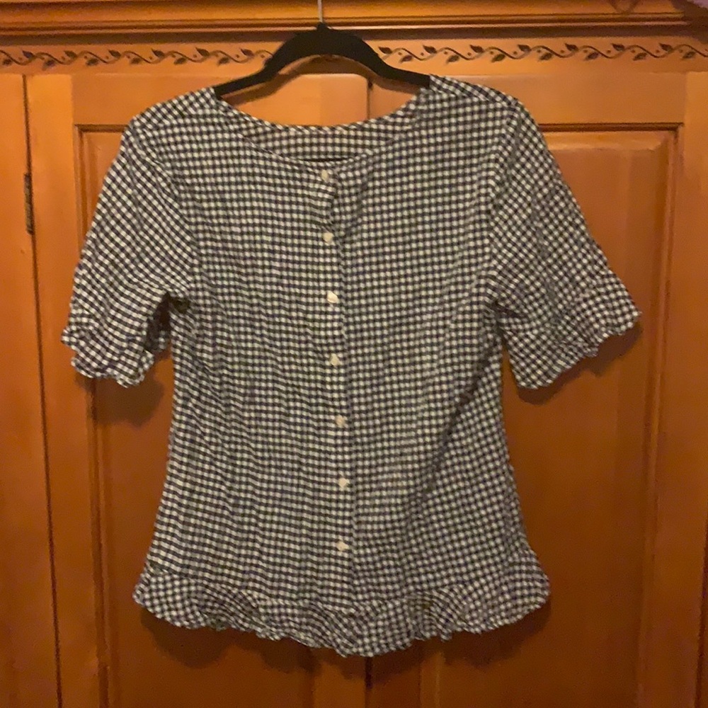 Worn once plaid button up shirt